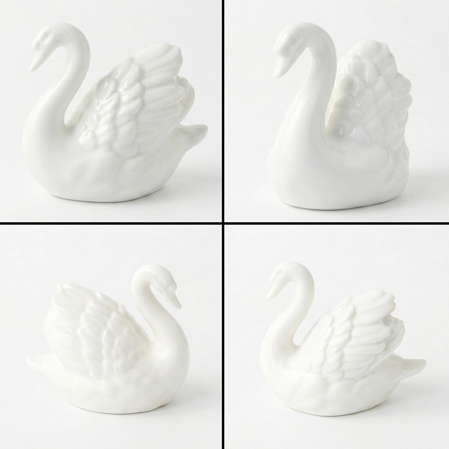 Ceramic Swan Figurine – Modern Minimalist Porcelain Statue Art Decor, Knick Knac