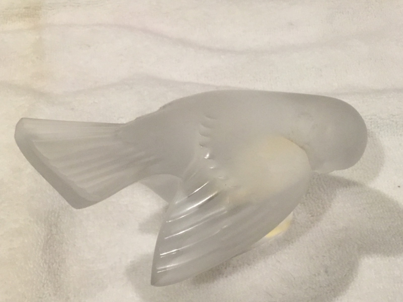 Laique Frosted Crystal Sparrow Bird Sculpture
