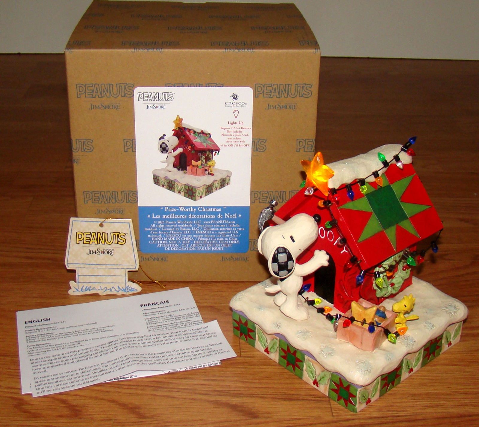 Peanuts by Jim Shore, Lighted PRIZE-WORTHY CHRISTMAS (6017241) Snoopy, Woodstock
