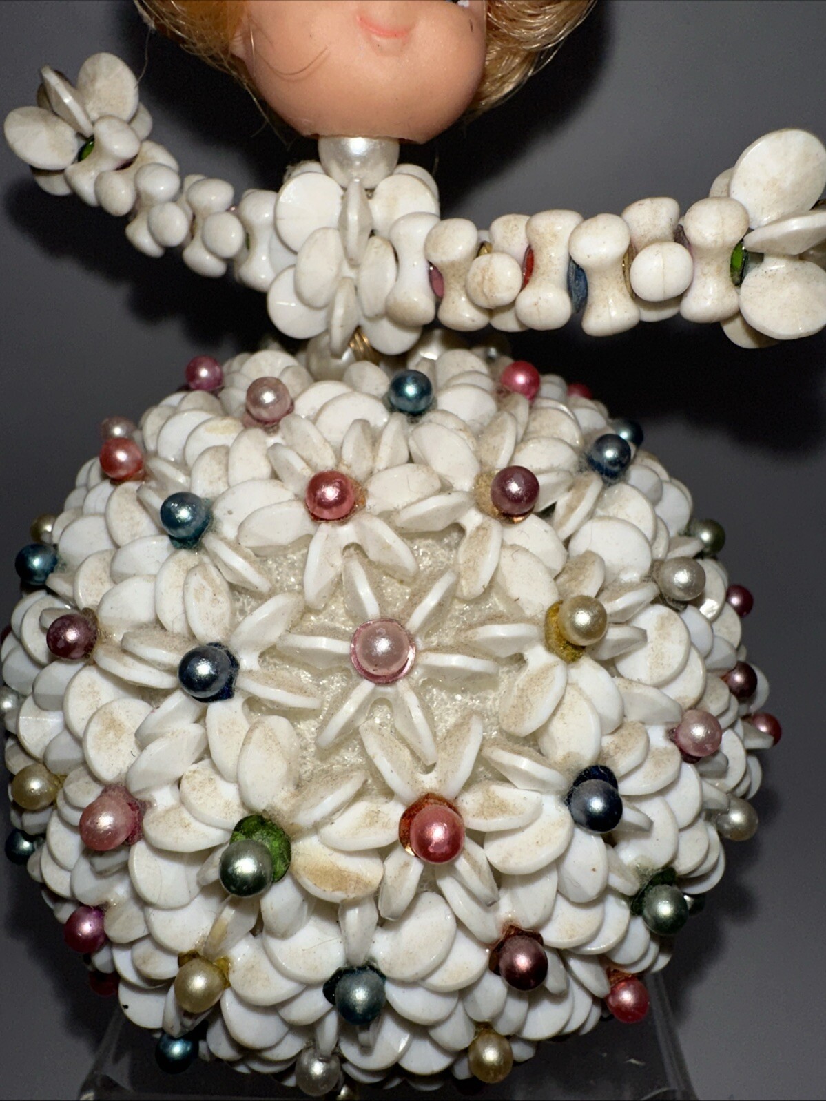 HANDMADE STYROFOAM AND BEADED GIRL KITCHY PASTELS CUTE!