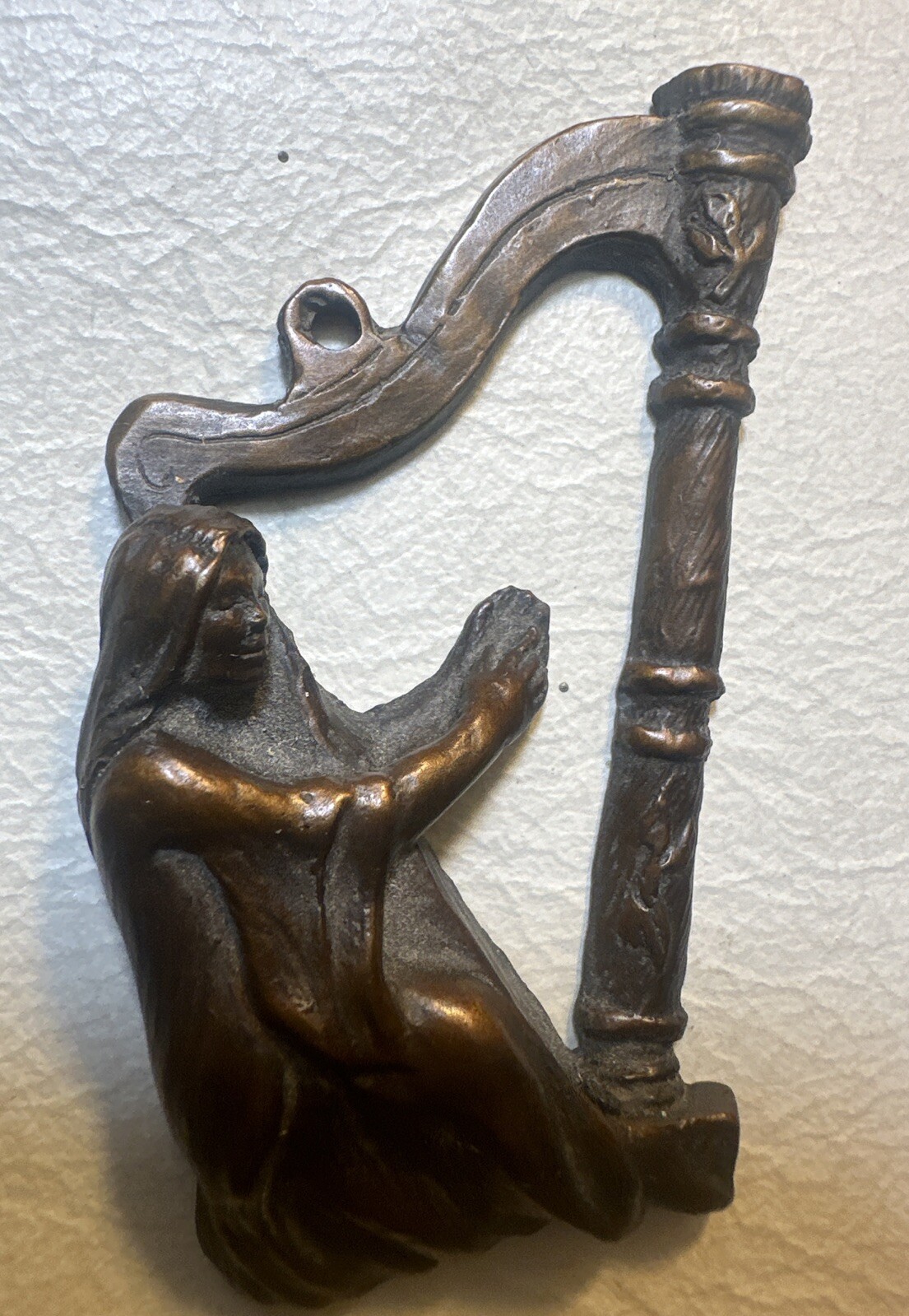 Dee Clements Bronze Heavy Ornament Woman Playing Harp Sculpture 11/250 RARE