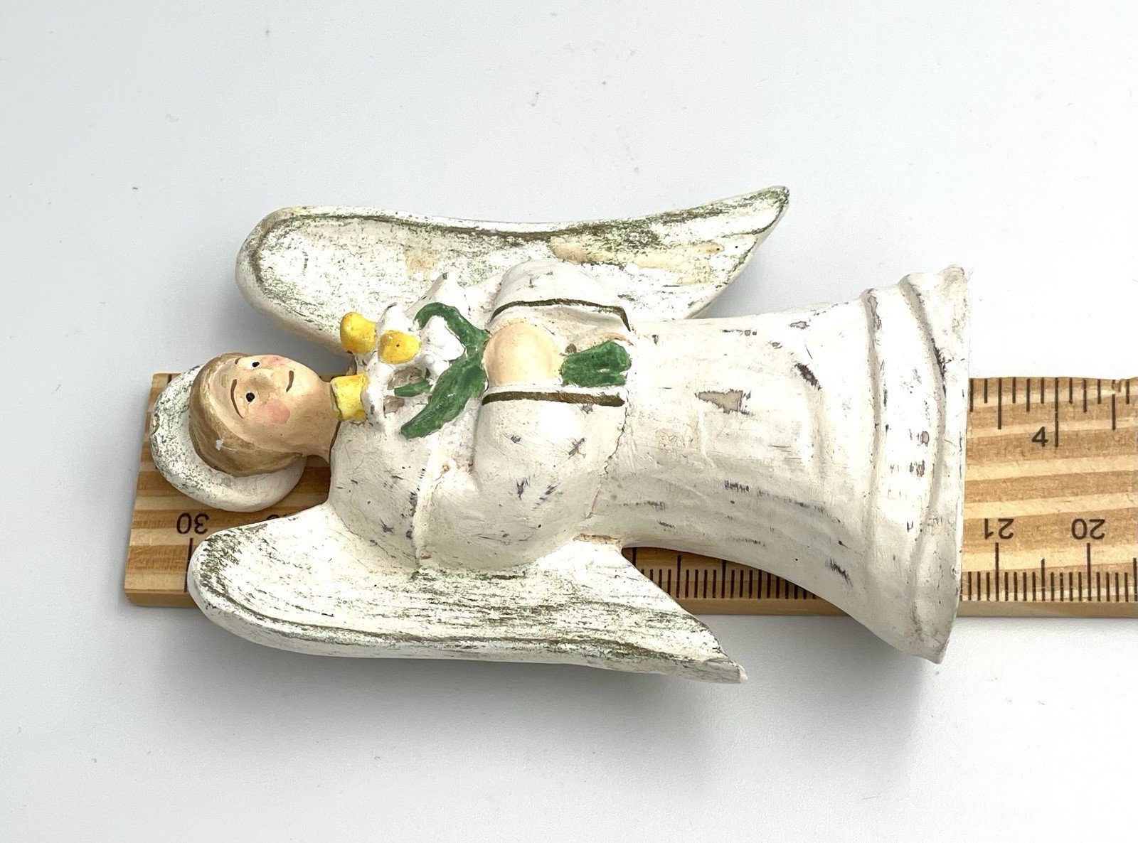 VTG Chalk-ware? Angel Made In Philippines 3.5” Tall Primitive Cottage Core C1-2