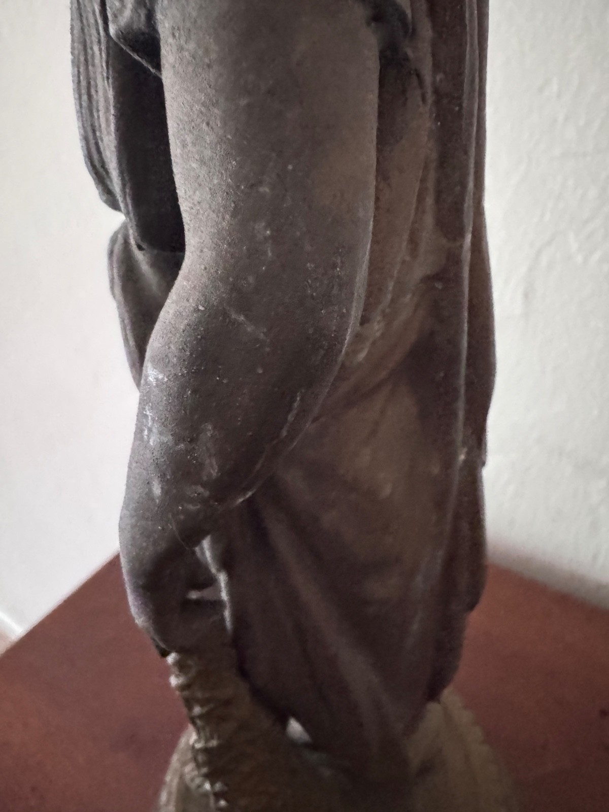 Antique Roman Male Figurine Statue Sculpture Spelter Metal 13″ Tall