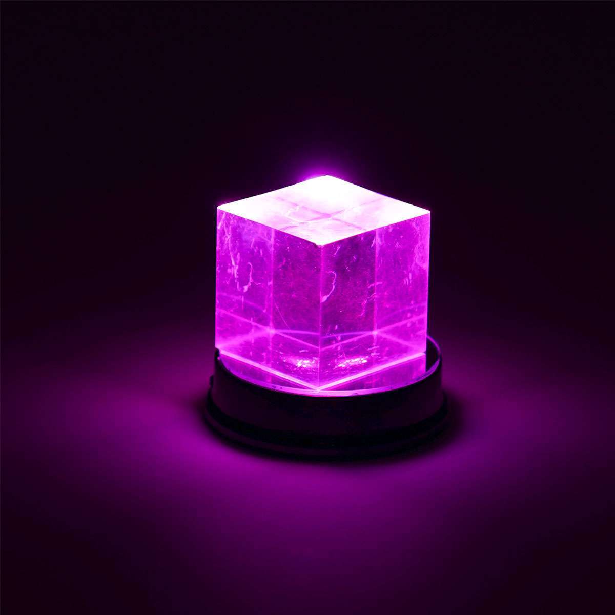 LED Light Display Base Stand Seven Color Lamp Holder Crystal Glass Art Decor