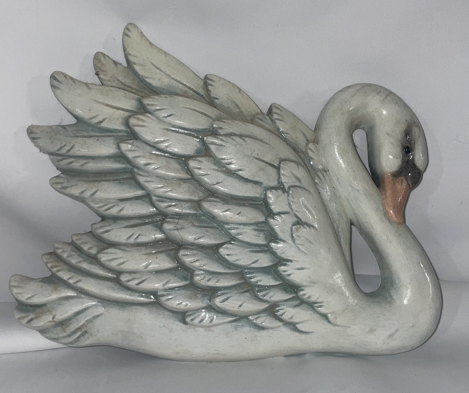 Miller Studios Chalk Ware Set Of 3 Swan Wall Plaques 2 Pink 1 Blue 6 1/2 “