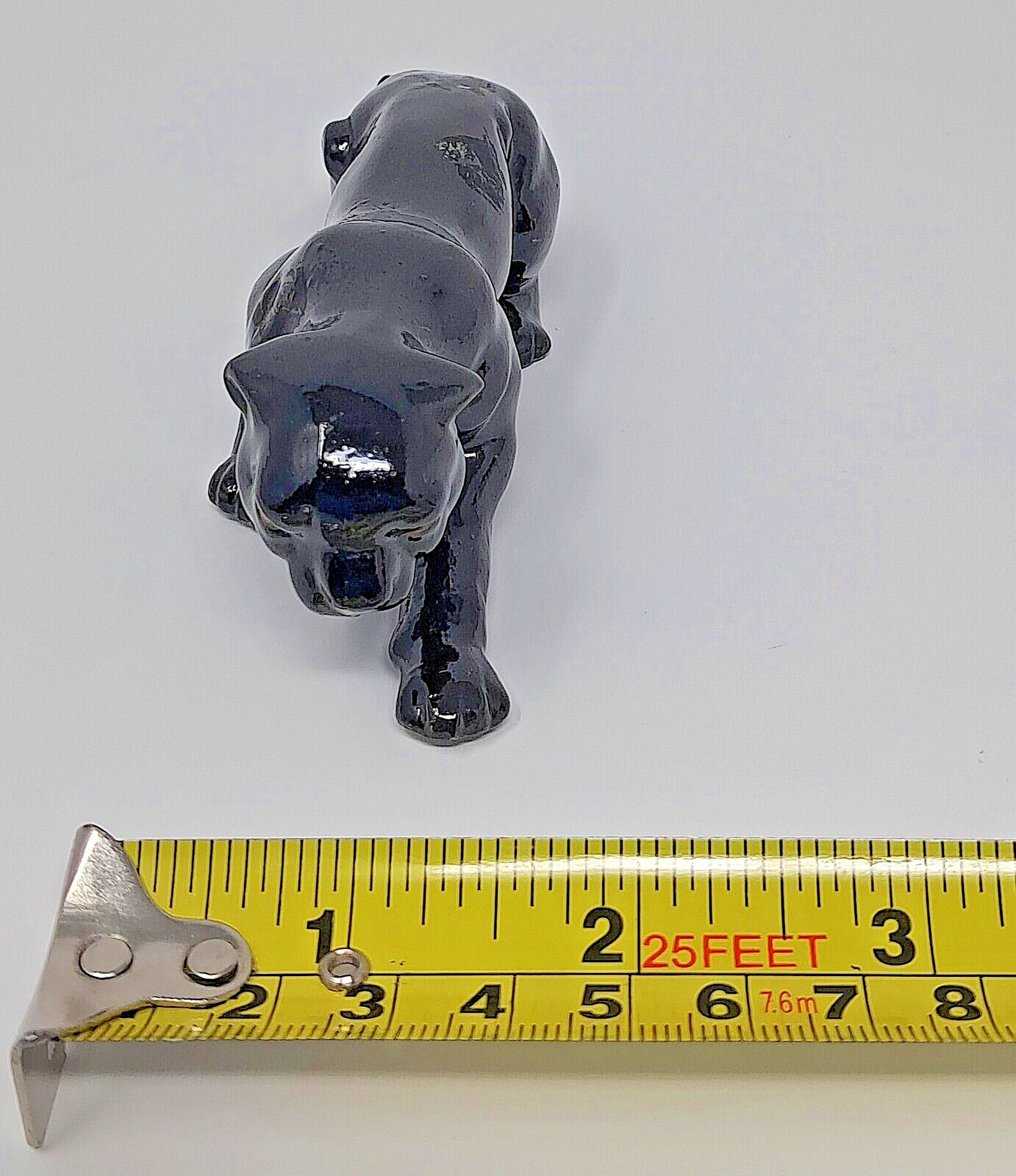 Black Panther Ceramic Figurine MCM vintage Japan 1.5″ T 4.75″ L left arm forward
