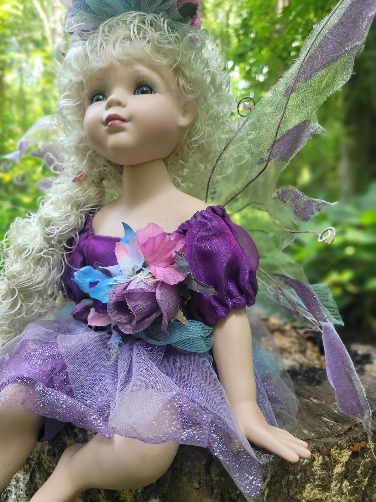 Vintage Enchanting Fairy Collectible Porcelain Doll 16″ Sitting
