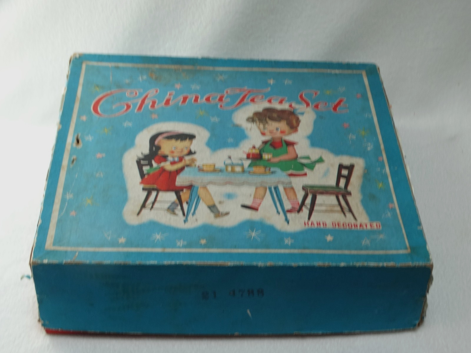 Vintage 1950’s Sonsco Children’s Toy Tea Set X-1000 Moss Rose Complete w/ box