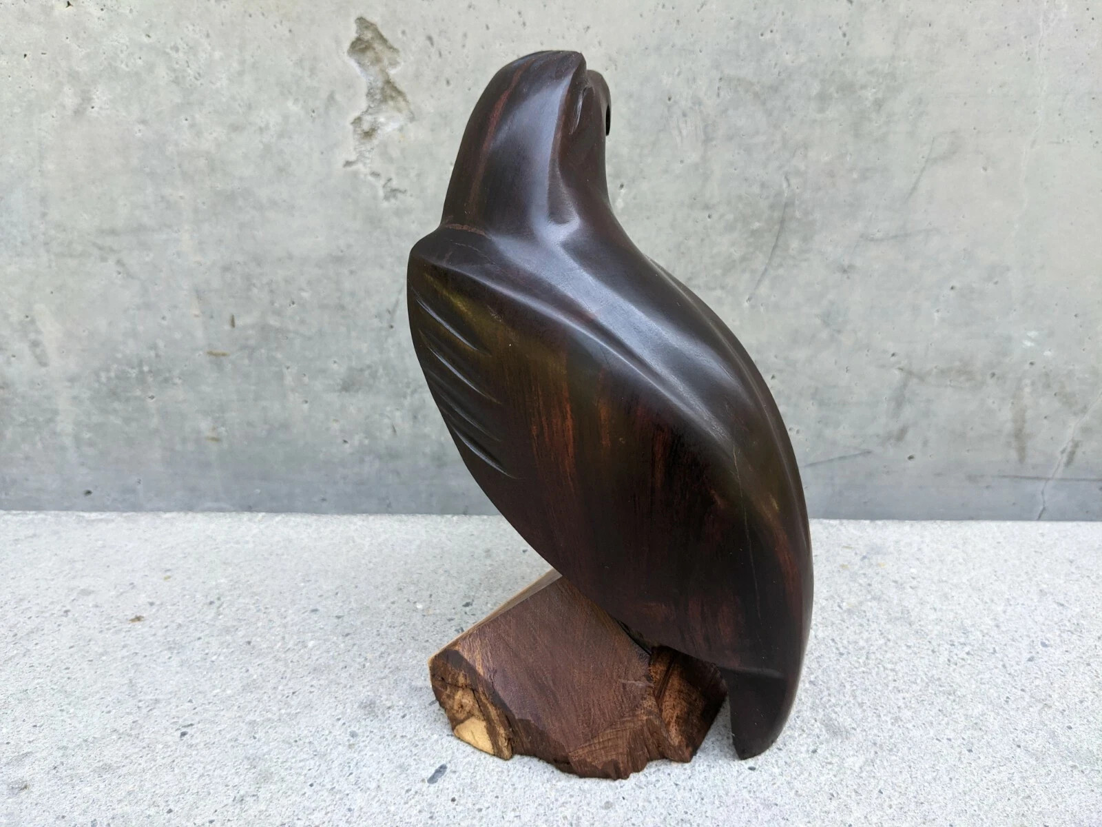Vtg Ironwood Hand Carved Eagle Falcon Hawk Bird Sculpture 2 lb 7 1/4″ x 3 1/2″