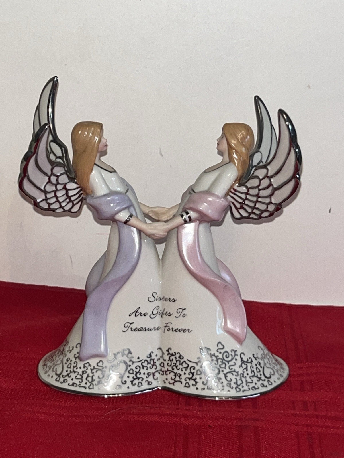 Bradford 7” Sisters Are Gifts To Share Forever Musical Angel Figure VTG 2004 EUC