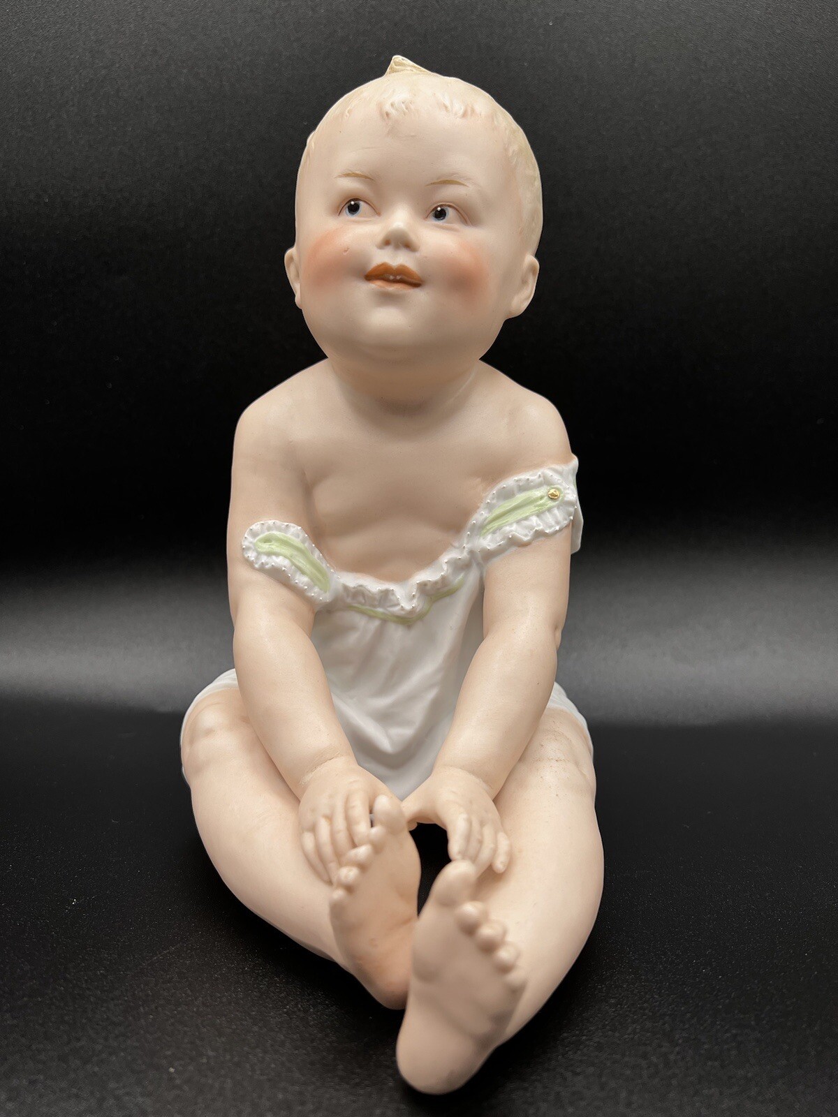 Gebruder Heubach-German Porcelain Bisque-Sitting Piano Baby 8″