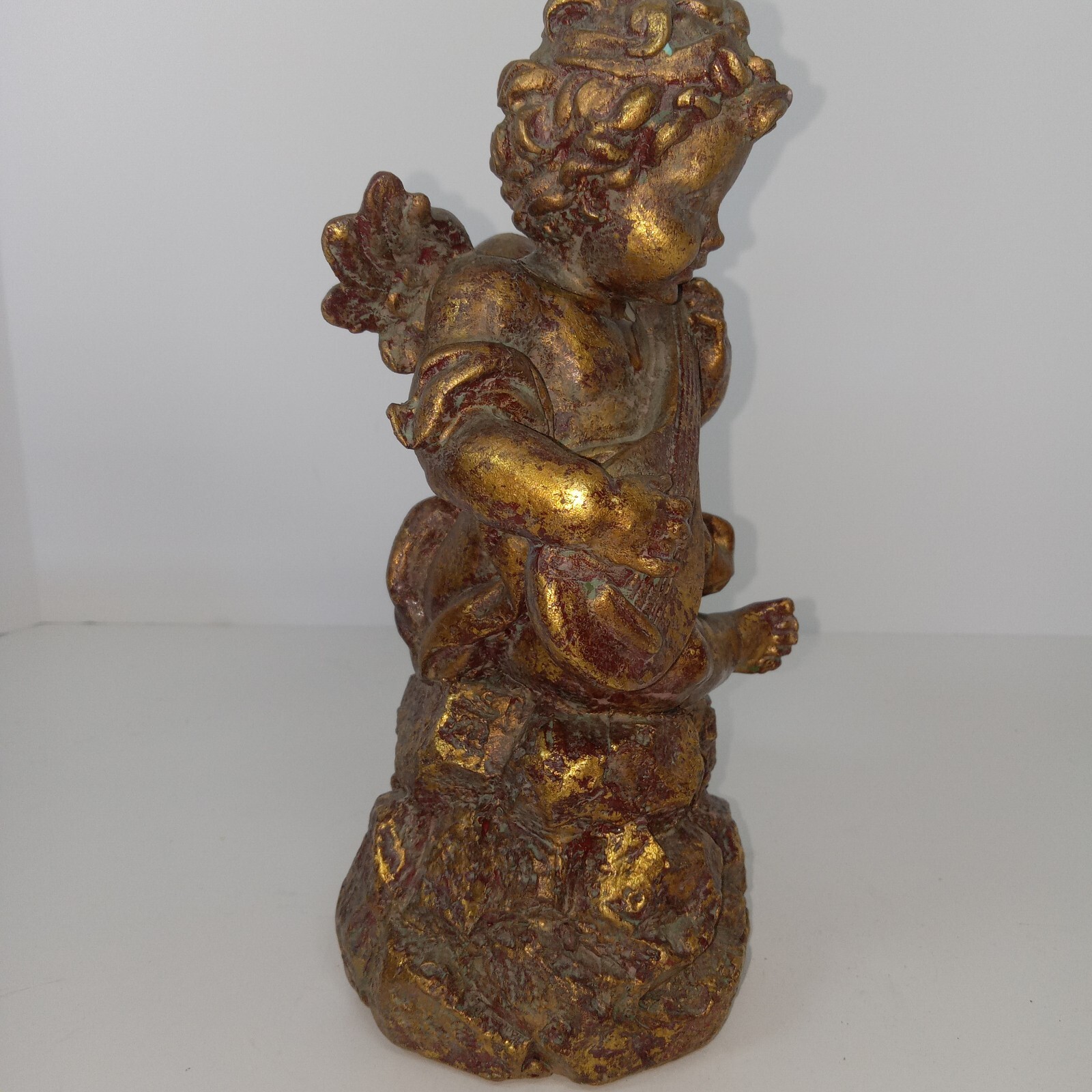 STATS 1983 “Pacific Rim” Gold Tone Baroque Style Angel Cherub with Mandolin