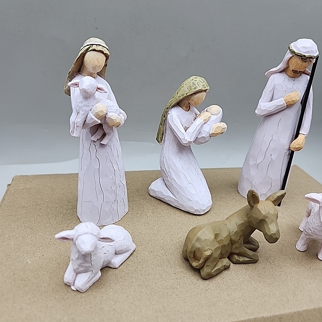 Pink Color Willow Tree Nativity Figurines Set Of 6 – With Box And Packaging