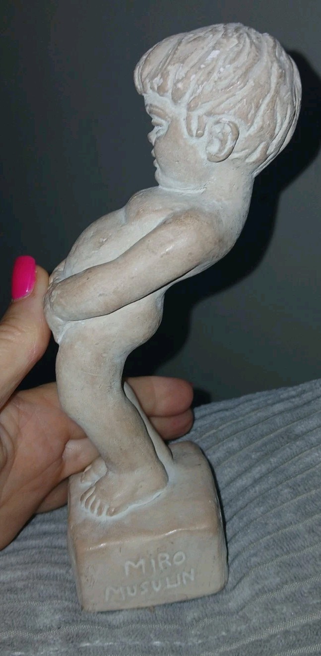 Vintage Austin MIRO MUSULIN Little Boy Sculpture “Dew Drops” 8 Inches 1973