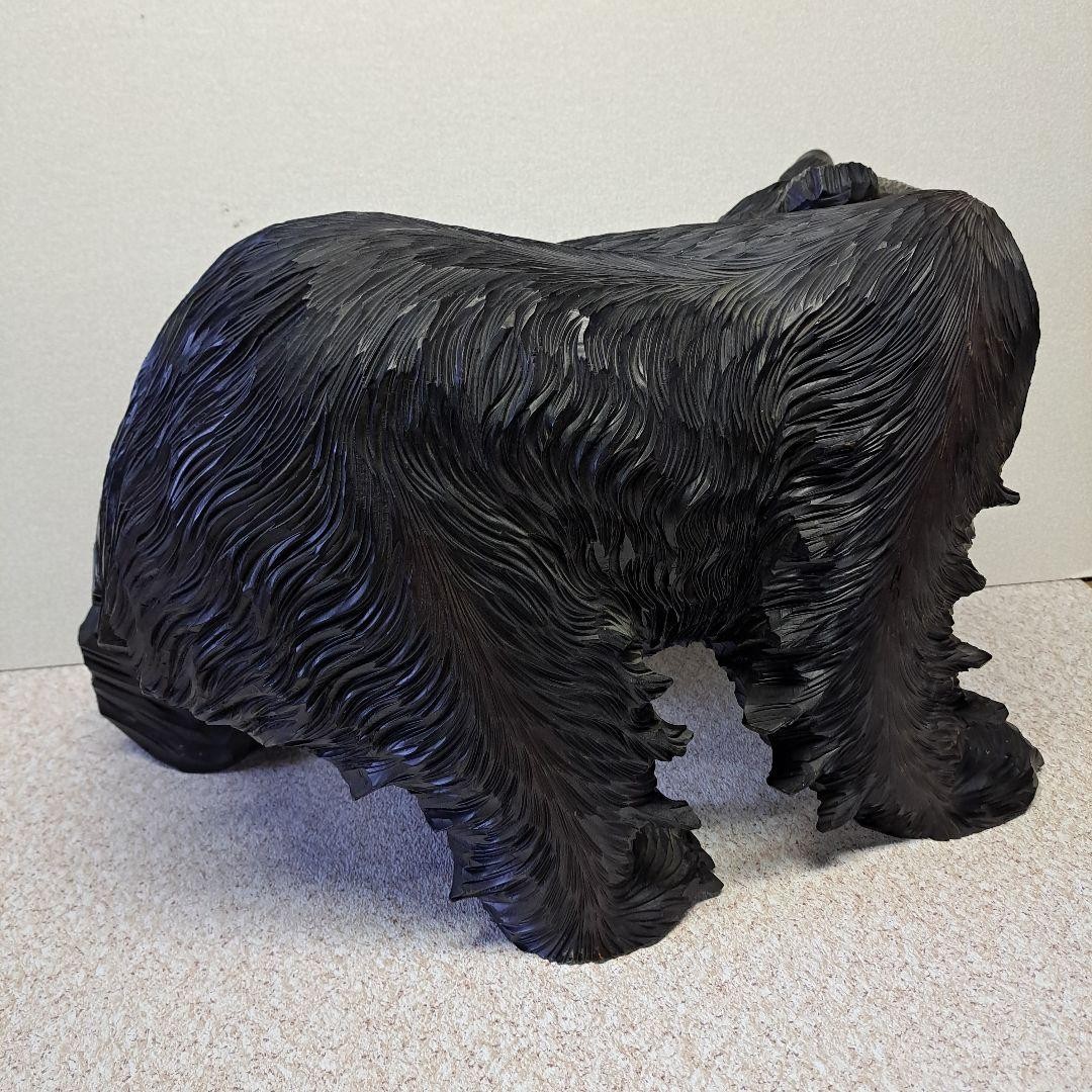 Japanese Wooden Bear Hand Carved Sculpture 50cm×32cm Rare