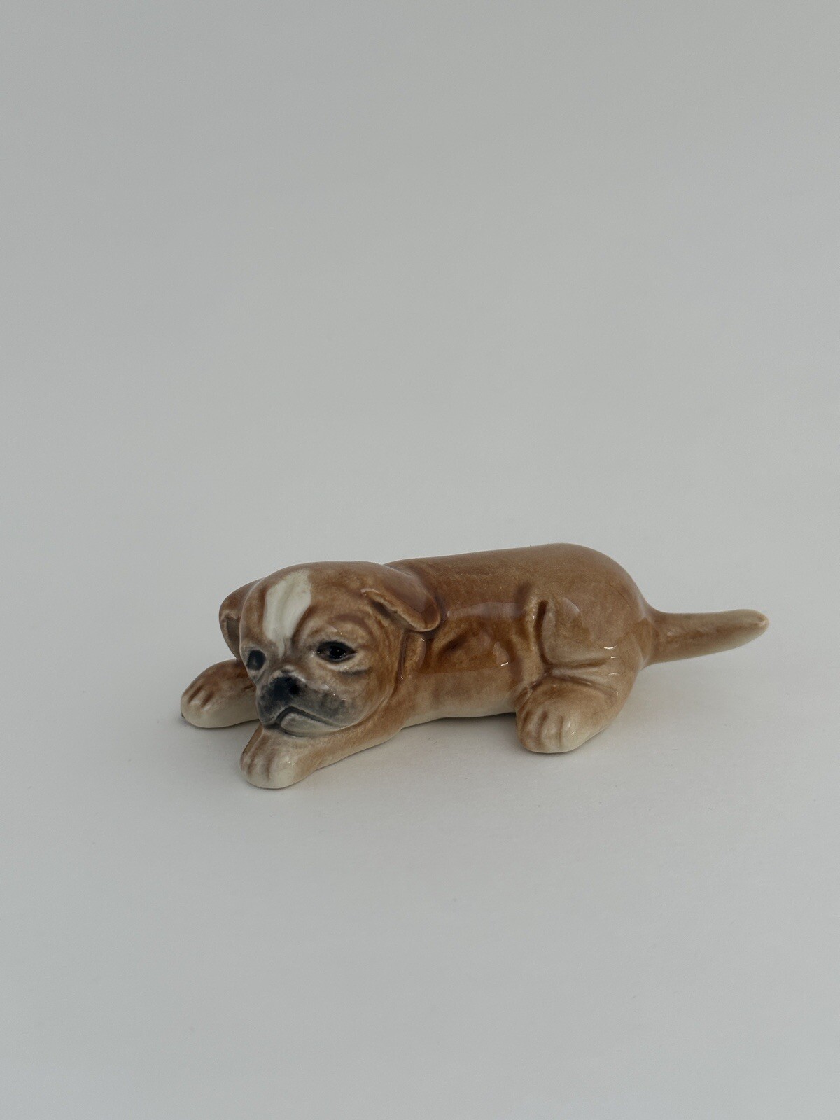 Vintage Goebel West Germany Boxer Bulldog Puppy Dog Porcelain Figurine Figure