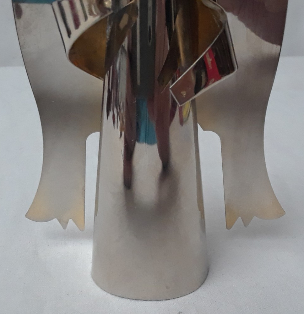 Contemporary Mirror Silver tone Metal 5 in Angel Figurine
