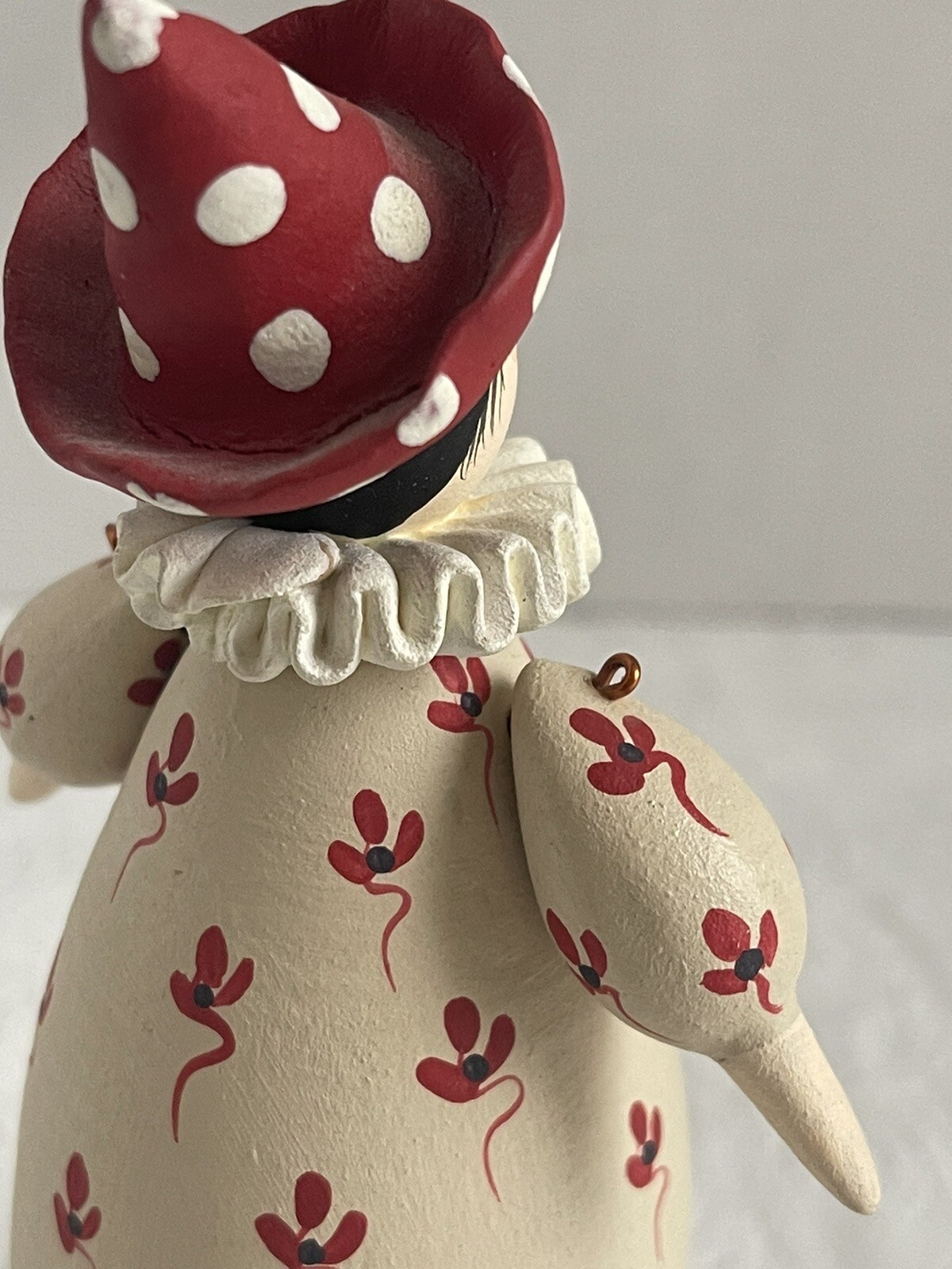 Giovanni Arnoni Hand Painted Articulated Clay Figurine Court Clown 5” As Is Vtg