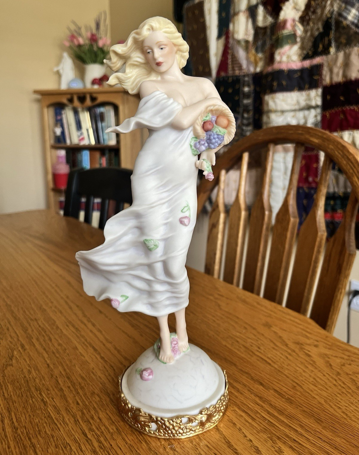 Franklin Mint Earth Figurine E. Kaufman Hand Painted Porcelain 1988 11in