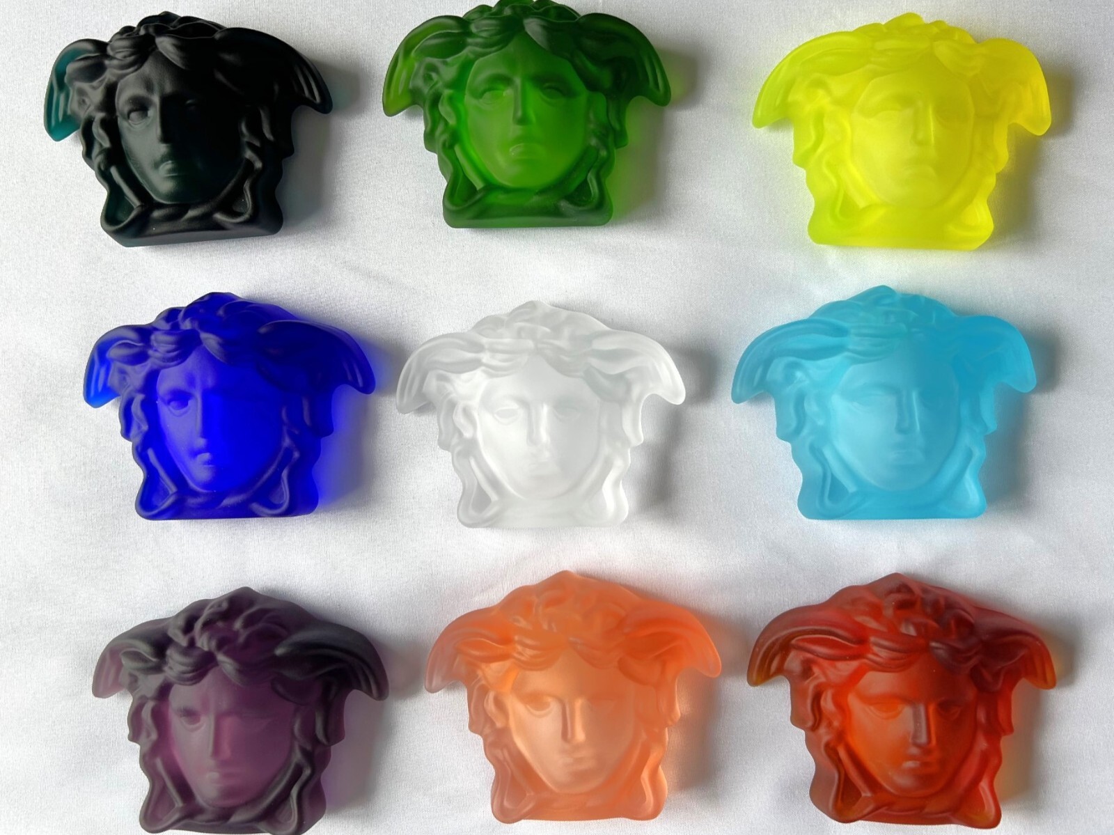 Yellow Uranium Glass Medusa Head Crafts Ornament NEW Changes to Green i UV Light