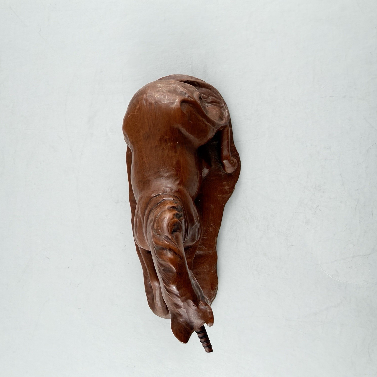 Vintage Unicorn Figurine Carved Resin Brown Red Mill Mfg. Resting Detailed READ