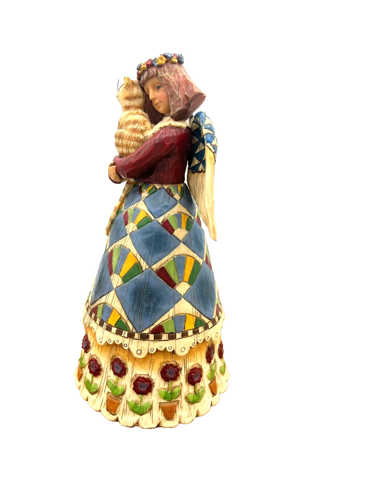 Jim Shore Heartwood Creek Enesco Angel Hugging Cat Kitten Figurine 105170 NO BOX