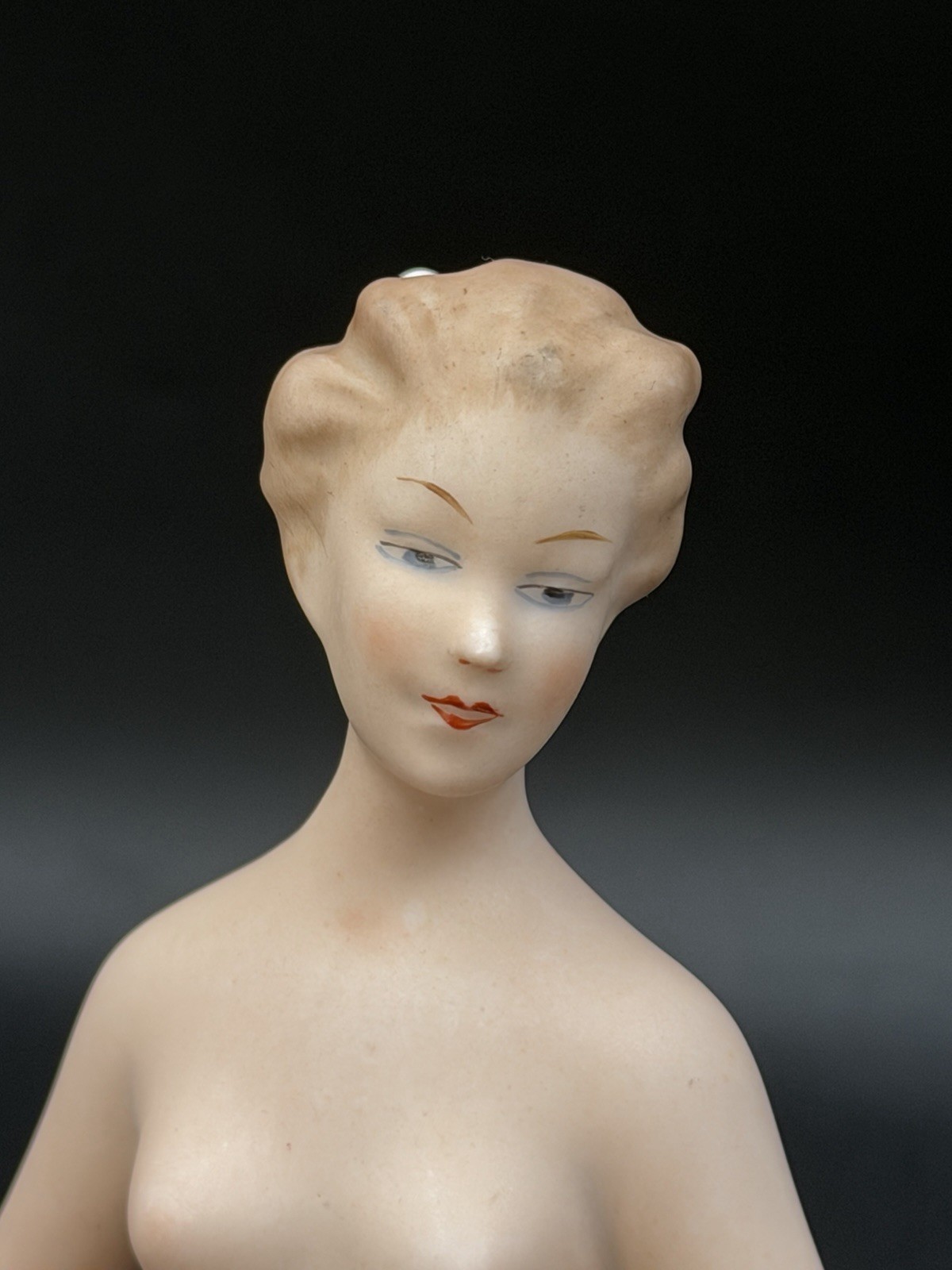 Vtg Wallendorf Porcelain Nude Girl Woman Deer Figurine Art Nouveau 1764 1657