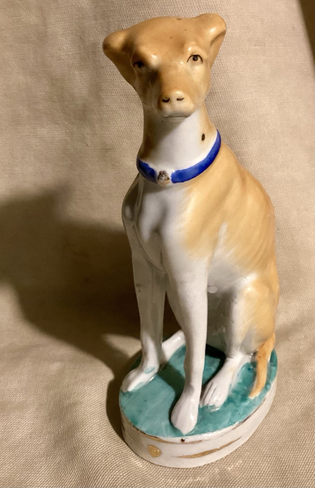 Staffordshire Bisque WHIPPET Figurine 5 1/2 In.