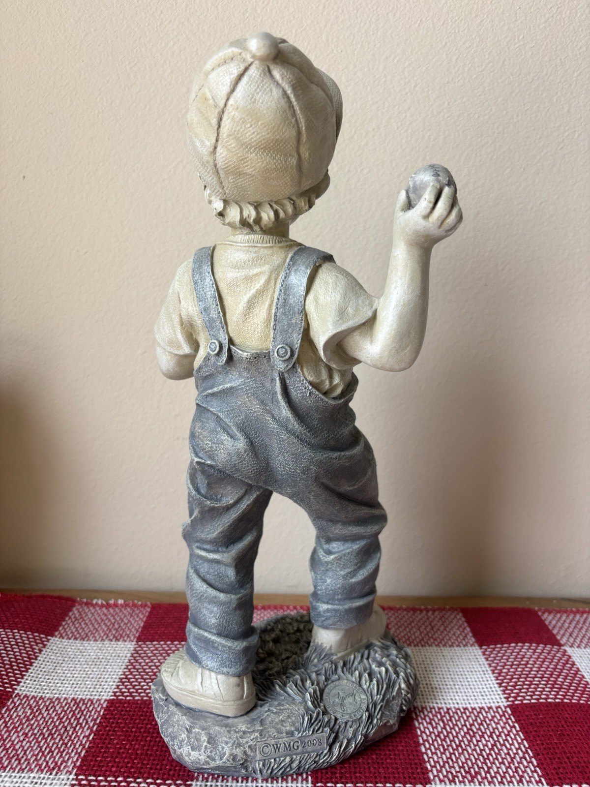 Jaimy Art Resin Baseball Pitcher & Catcher Sculptures Vintage Home Run Or Strike