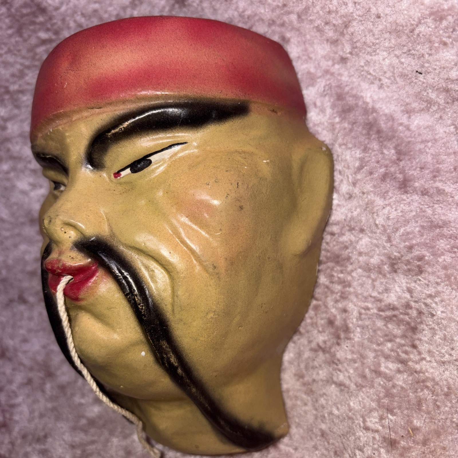Vintage 1930’s Chalkware String Holder Asian Man