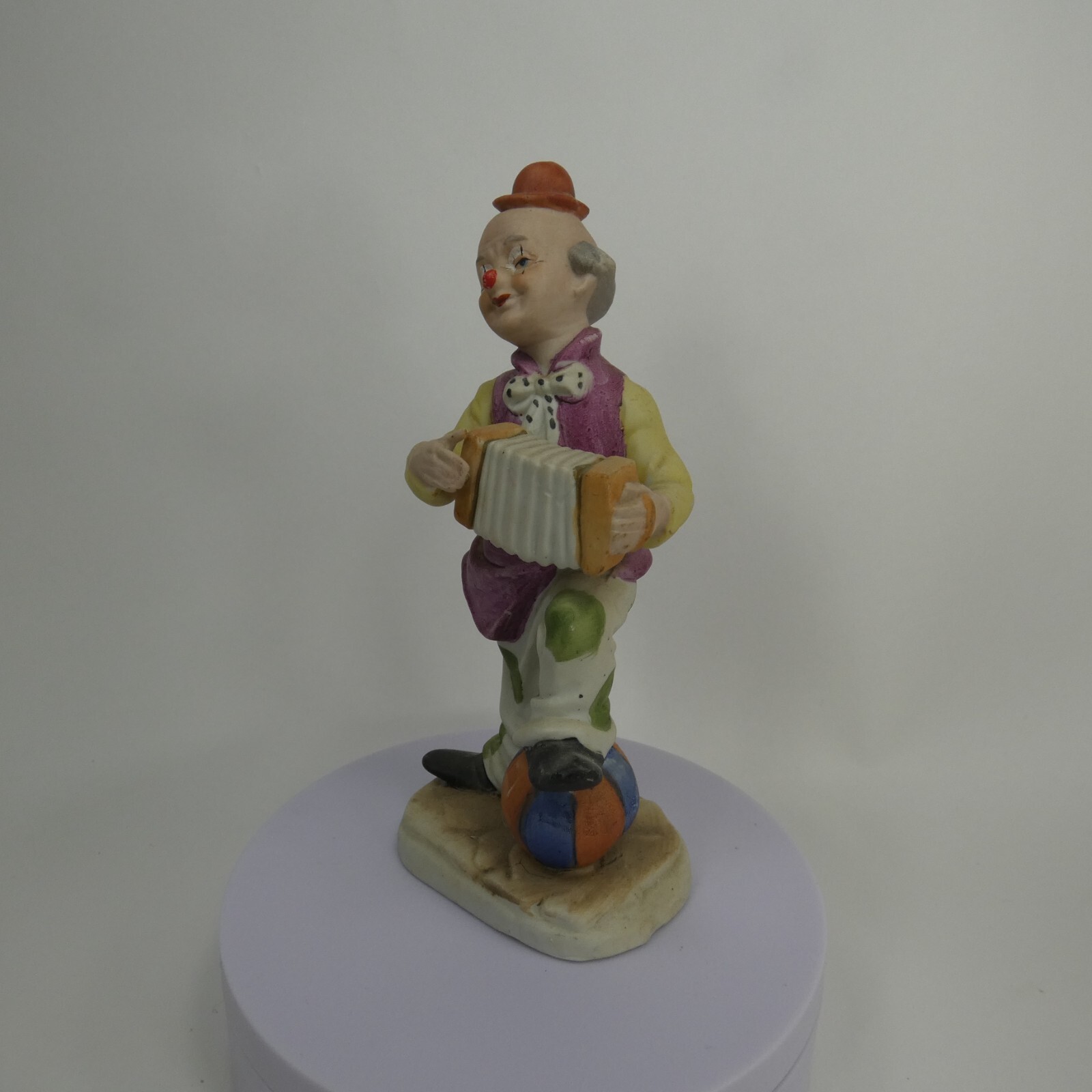 Vintage Musical Hobo Clown Accordion Hand painted Figurines Korea UCGC WZKVT