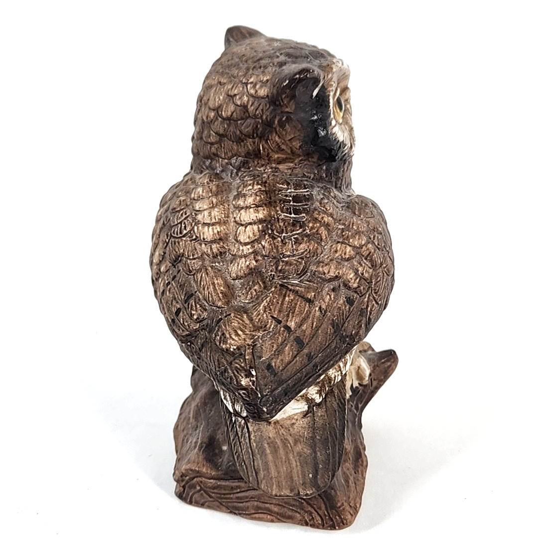 Vtg Homco Great Horned Owls Pair Ceramic 1970s Home Interior Decor MCM Taiwan