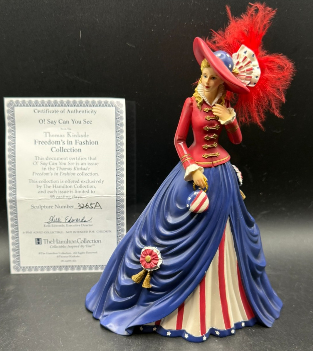 7″ O! Say Can You See Statue Figurine Thomas Kinkade Freedom’s In Fashion