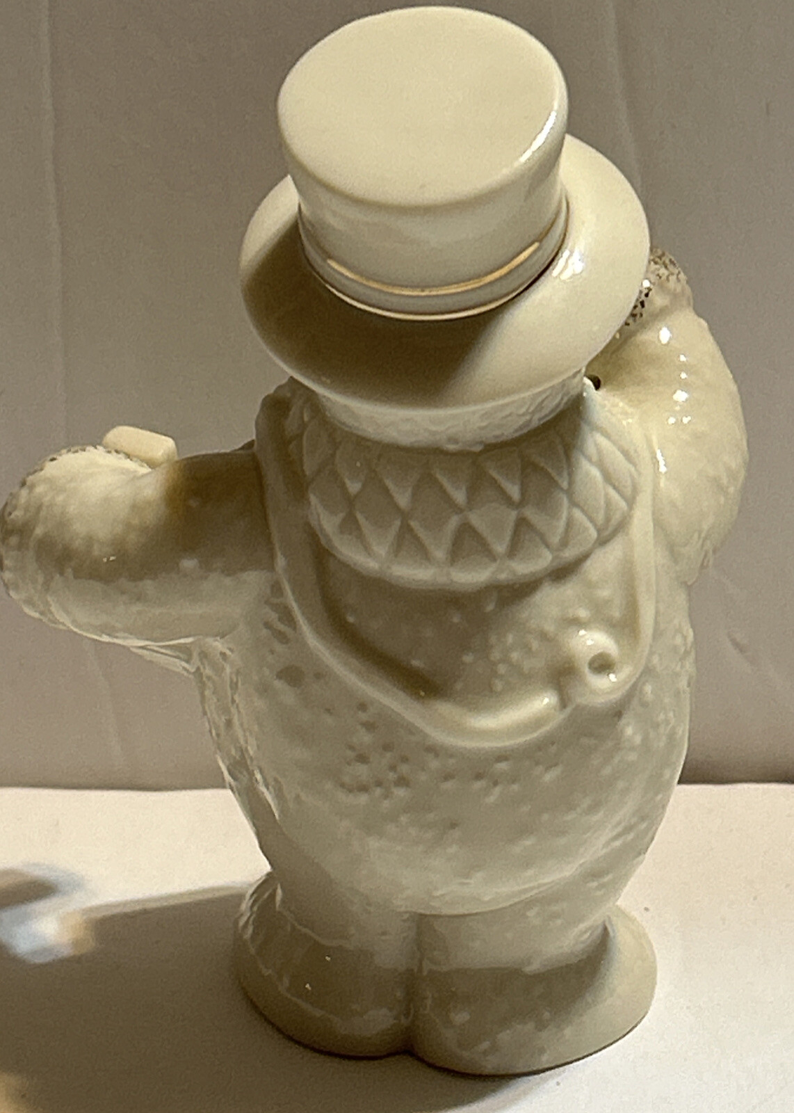 Lenox Christmas Celebration Mini Snowman Figurine Gold Trim – 3.75in