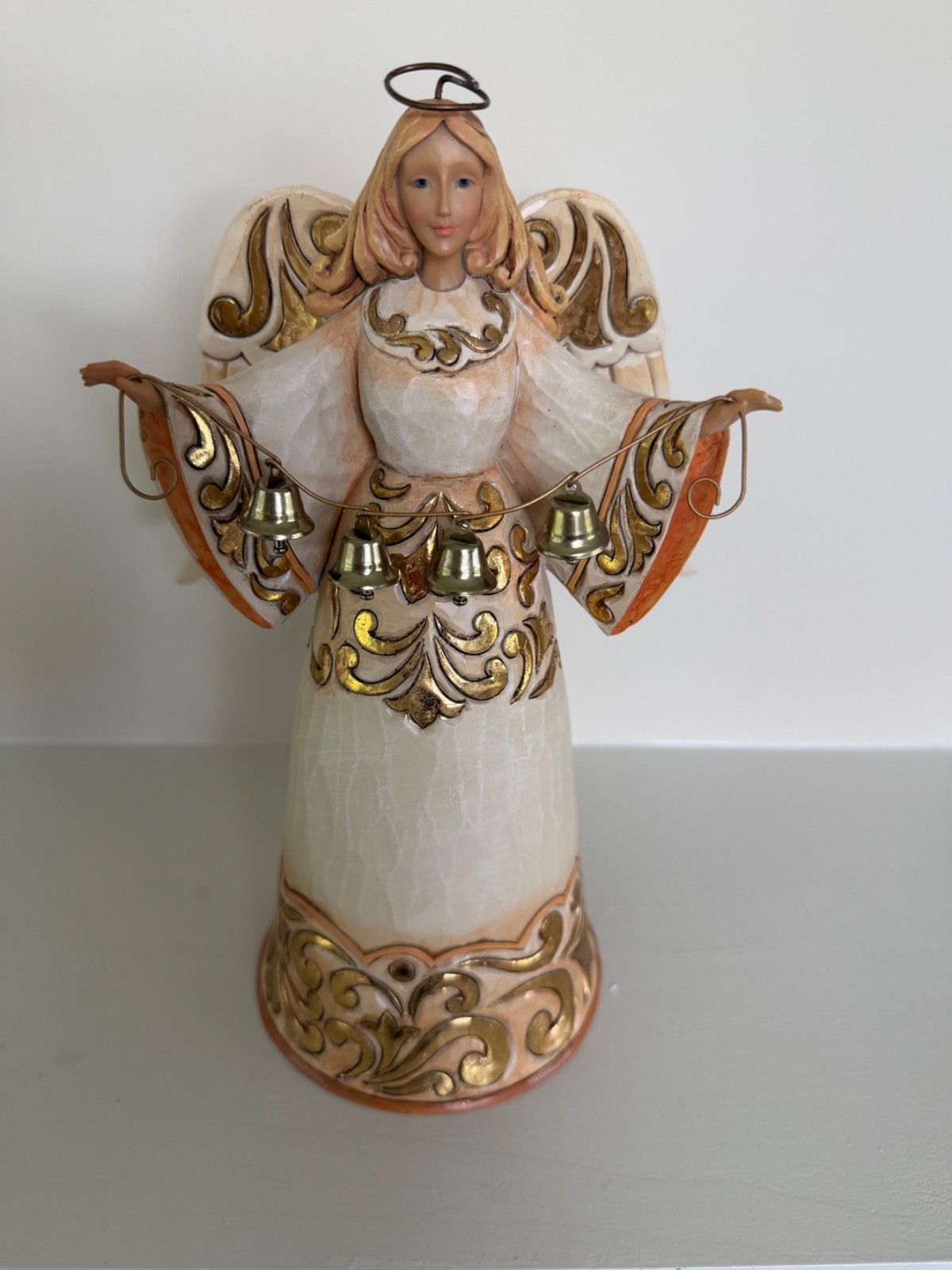 Jim Shore “Let the Carols Play” Ivory and Gold Angel 2012 w/ Box