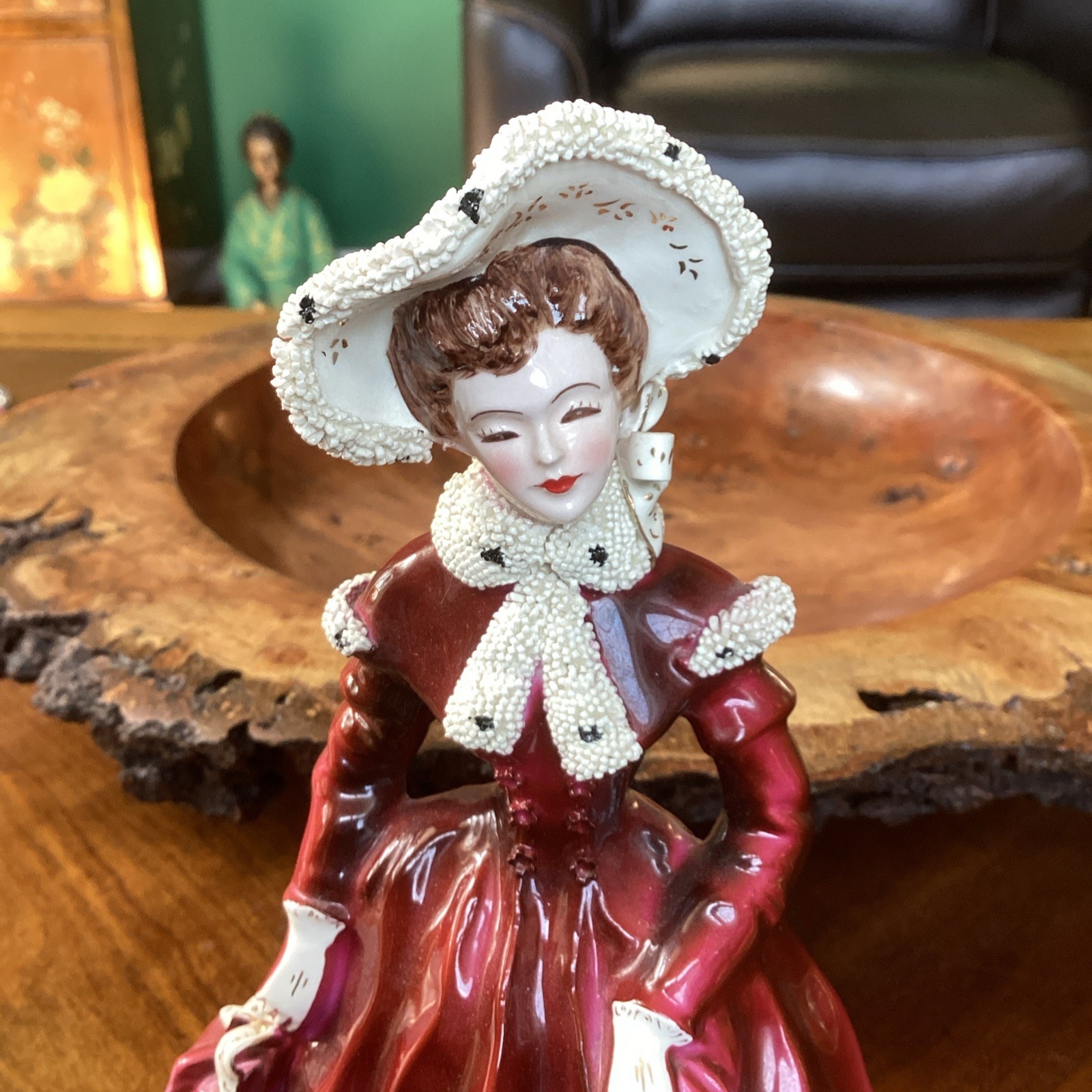 Florence Ceramics Pasadena, Dolores Figurine In Winter Garb, Elegant Lady!