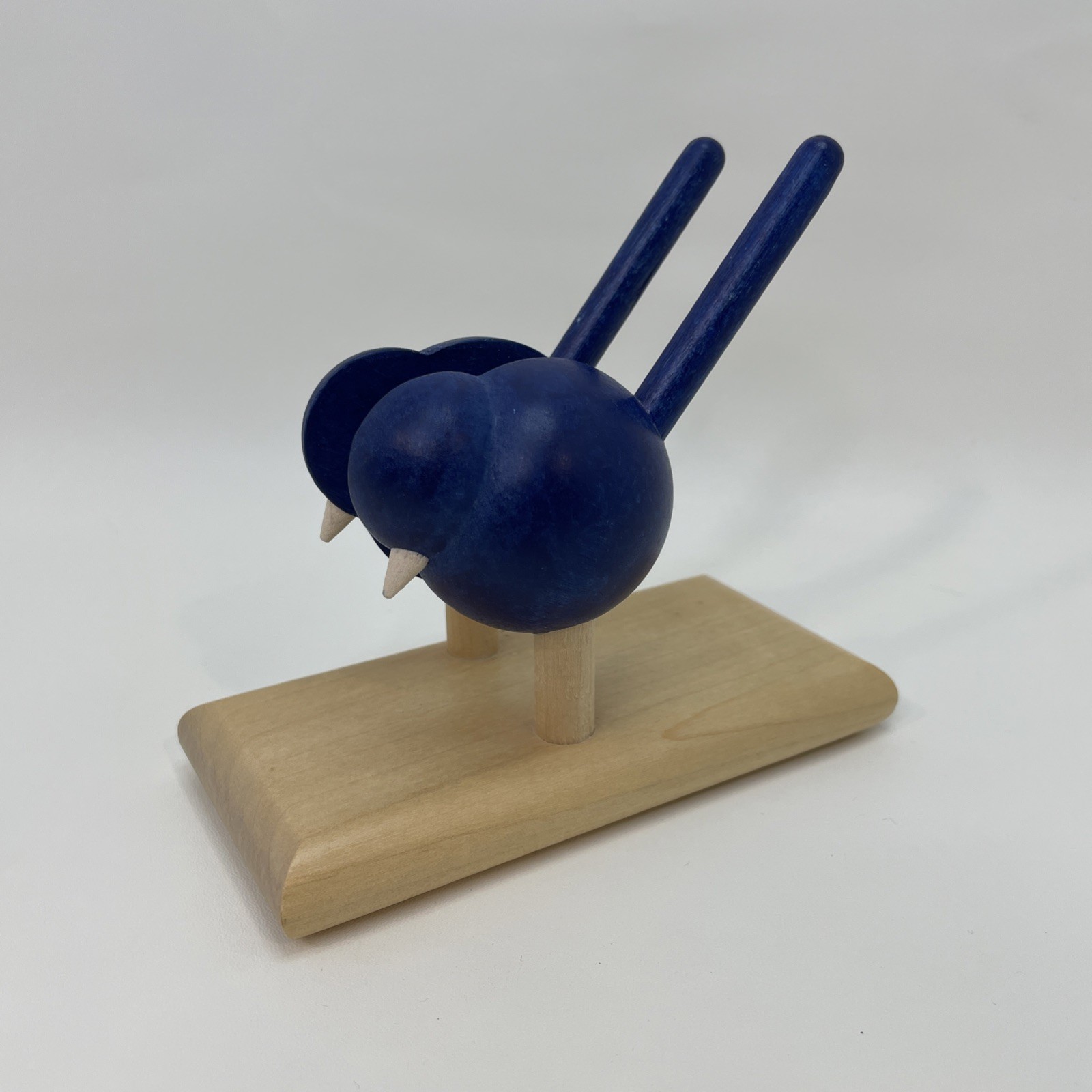 Napkin Holder Wood Bird Blue AARIKKA Finland MCM Functional Art Nature