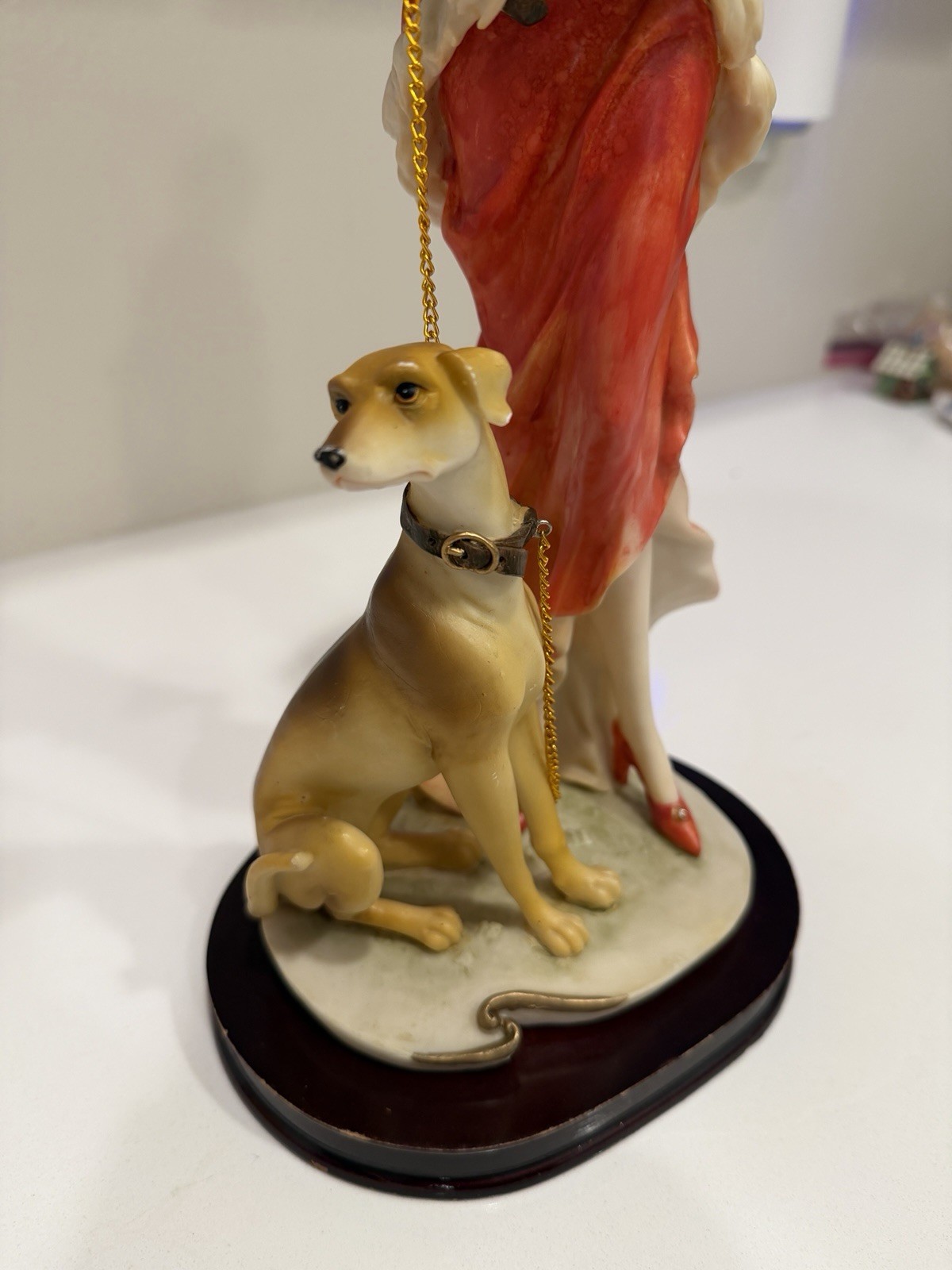 Vintage Giovanni Ceramic Handmade Statue Figure 1930’s Woman Lady DogTurtle King