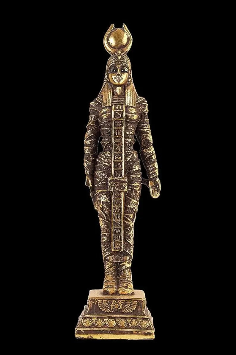 Unique Egyptian Statue of Goddess Isis Handmade Replica made in gold leaf Figure