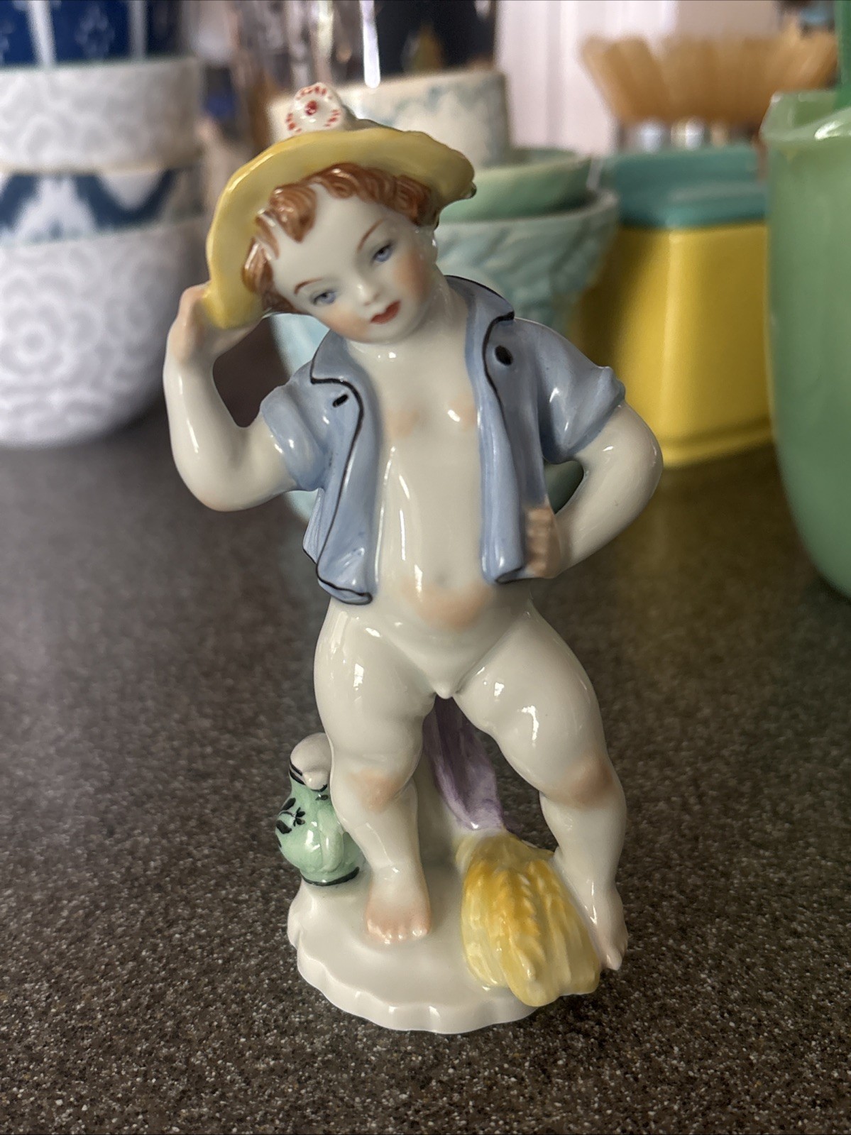 Antique Figurine Augarten Wien Porcelain Nude Putto Porzellan Vienna Austria