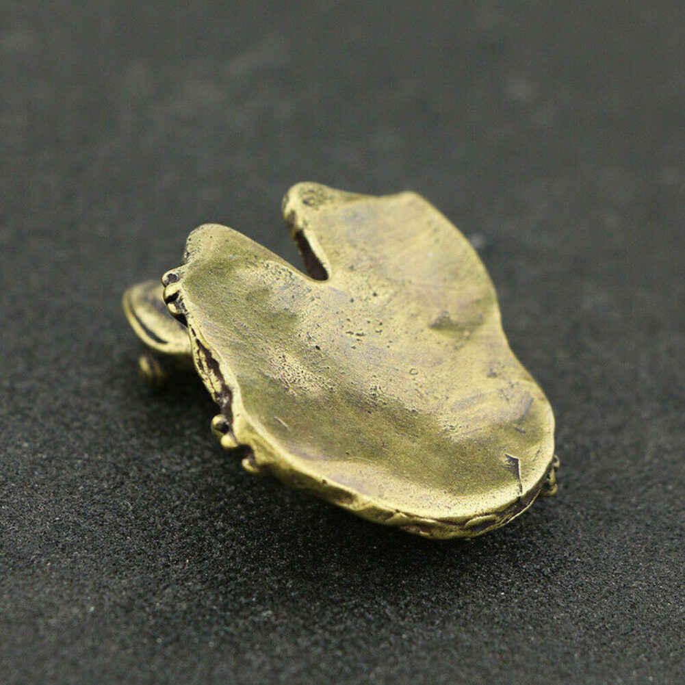 Brass Frog Figurine Statue Home Office Table Decoration Animal Figurines Toy##
