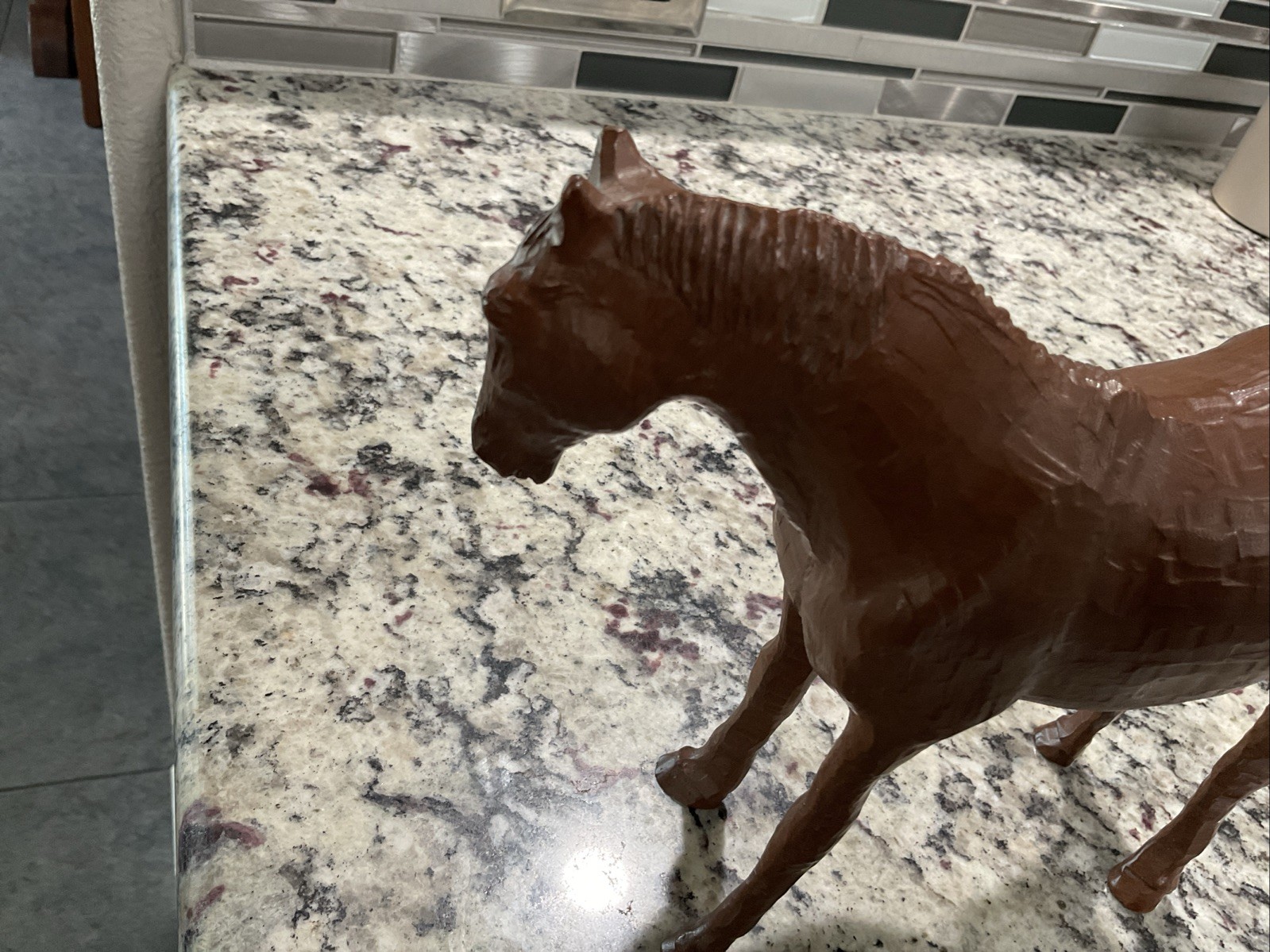 Vintage Pecan Resin Red Mill Mfg? Horse Figurine Handcrafted
