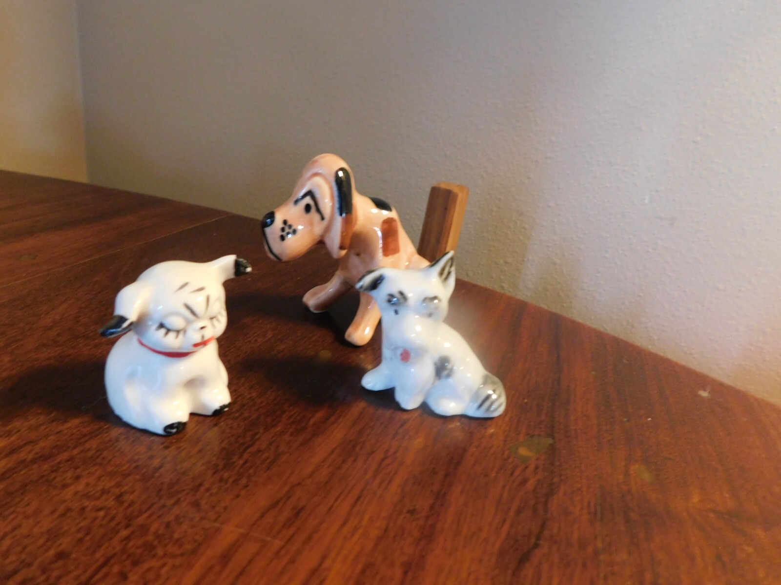 Dog Figurine Lot Scottie Sleeping Unmarked Japan + TLC Bloodhound California