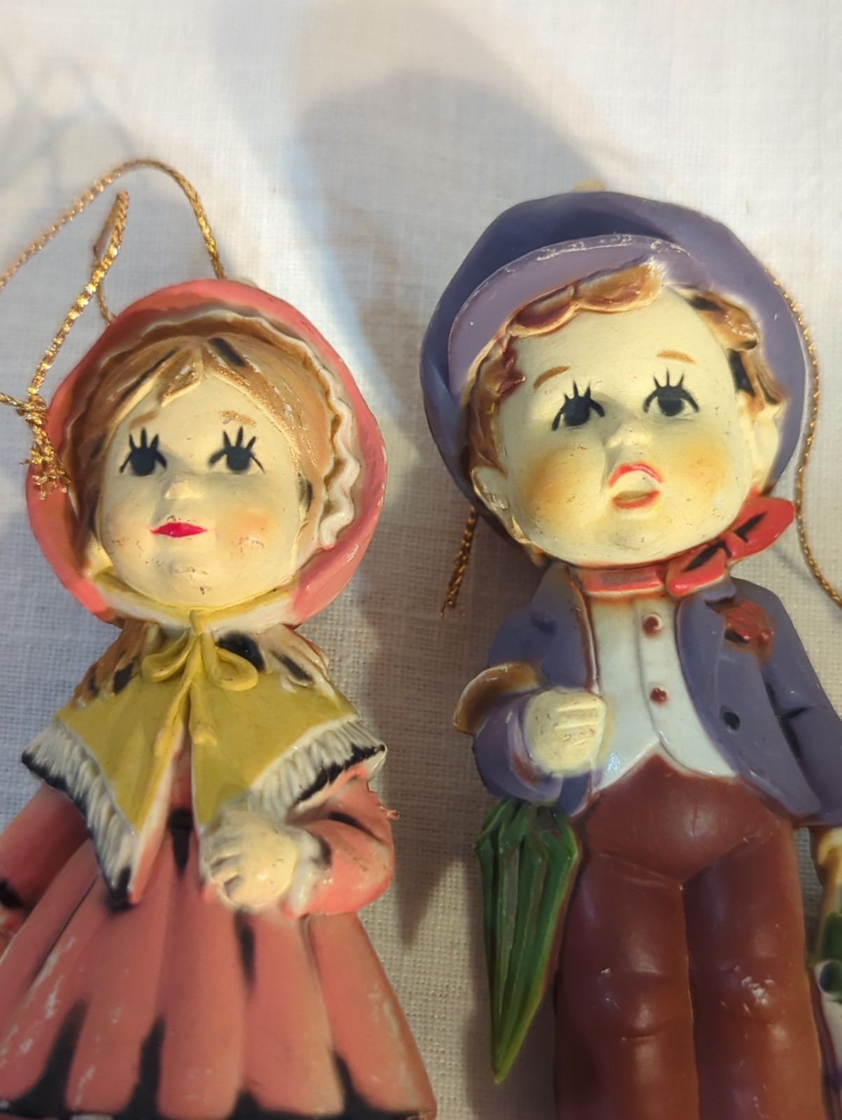 Vintage 3″ Plastic Victorian Boy And Girl Figurine Ornaments Macau