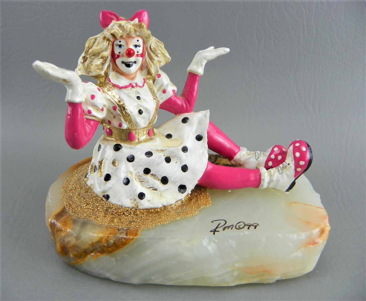 Ron Lee CCG 12 Adorable Lara Pink Polka Dot Clown Onyx 24kt Artist Signed @ Show