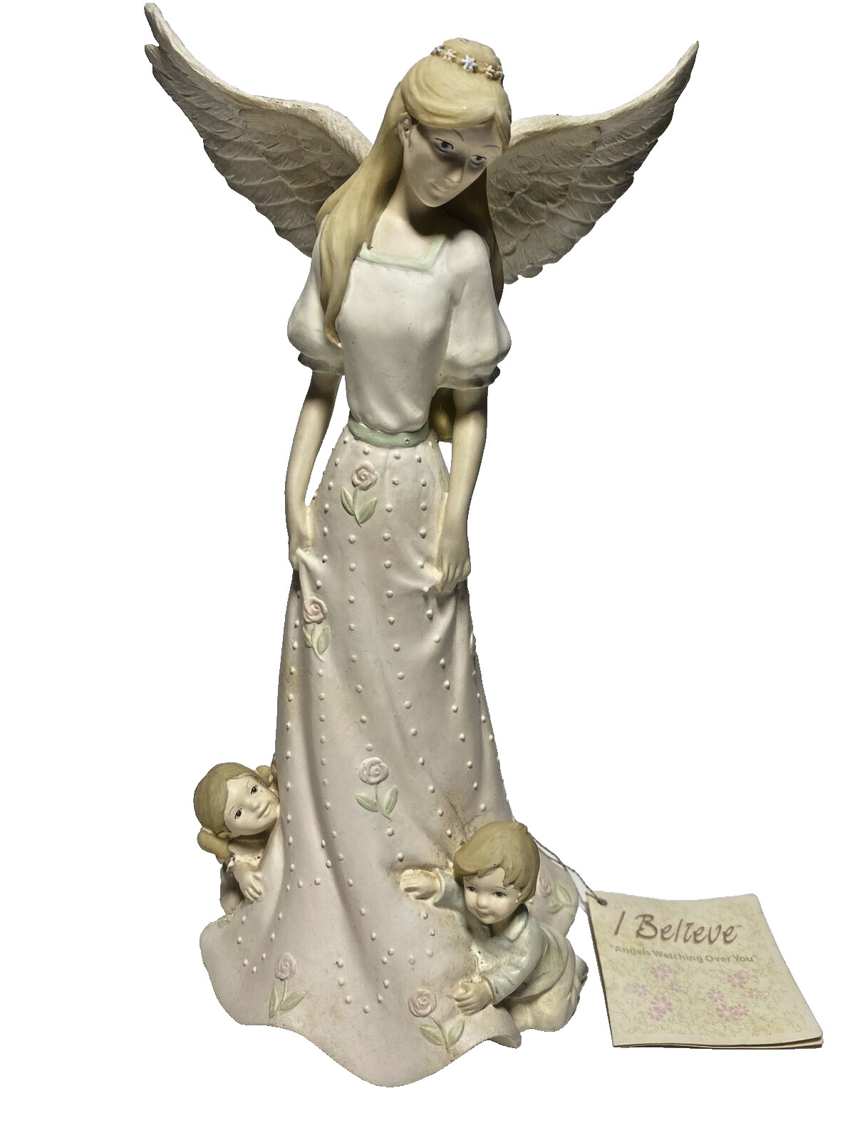 Angel Figurine – Russ Berrie I Believe, Angels Watching Over You 9.5″