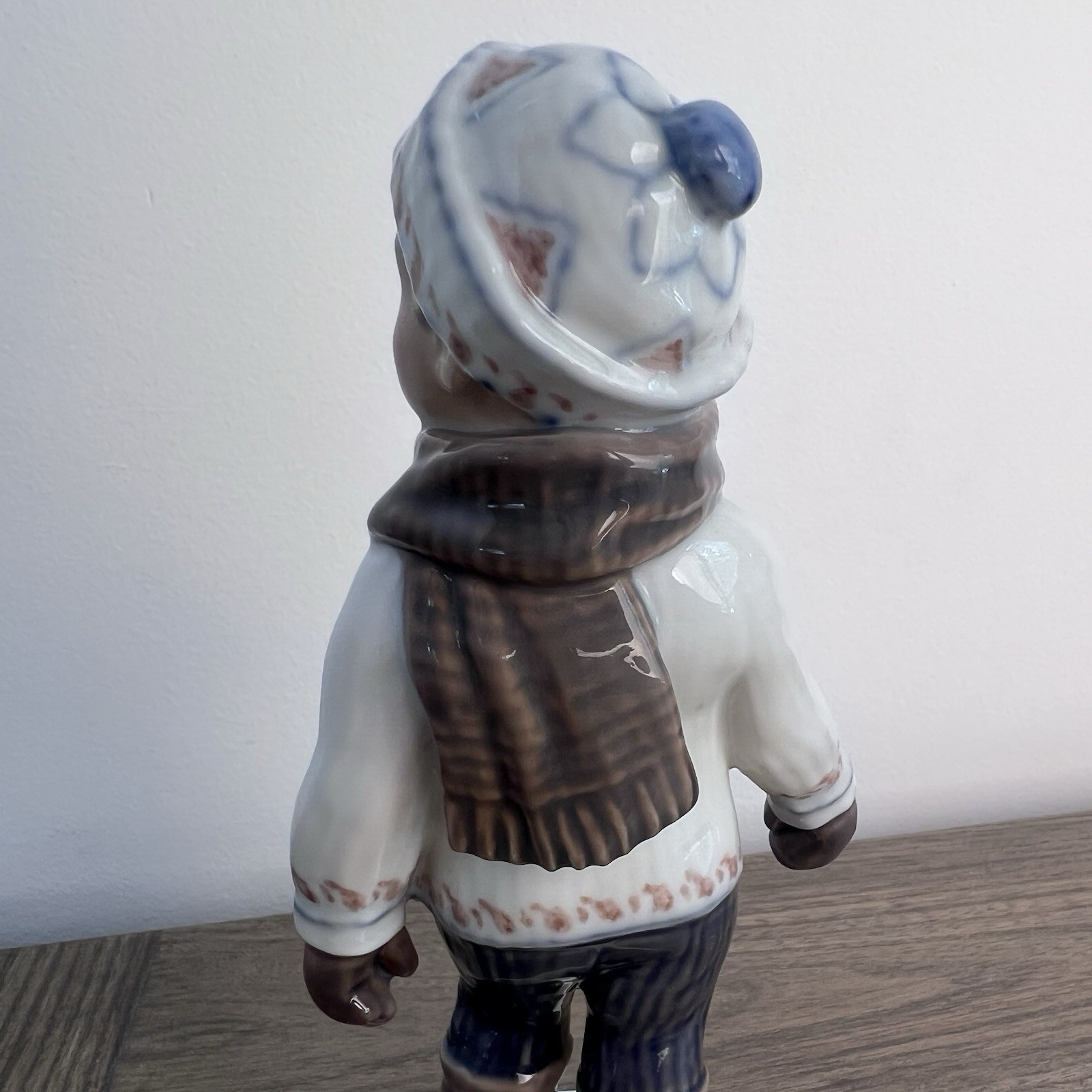 Vintage Dahl Jensen Denmark 1064 Boy in Winter Clothes Scarf Porcelain Figurine