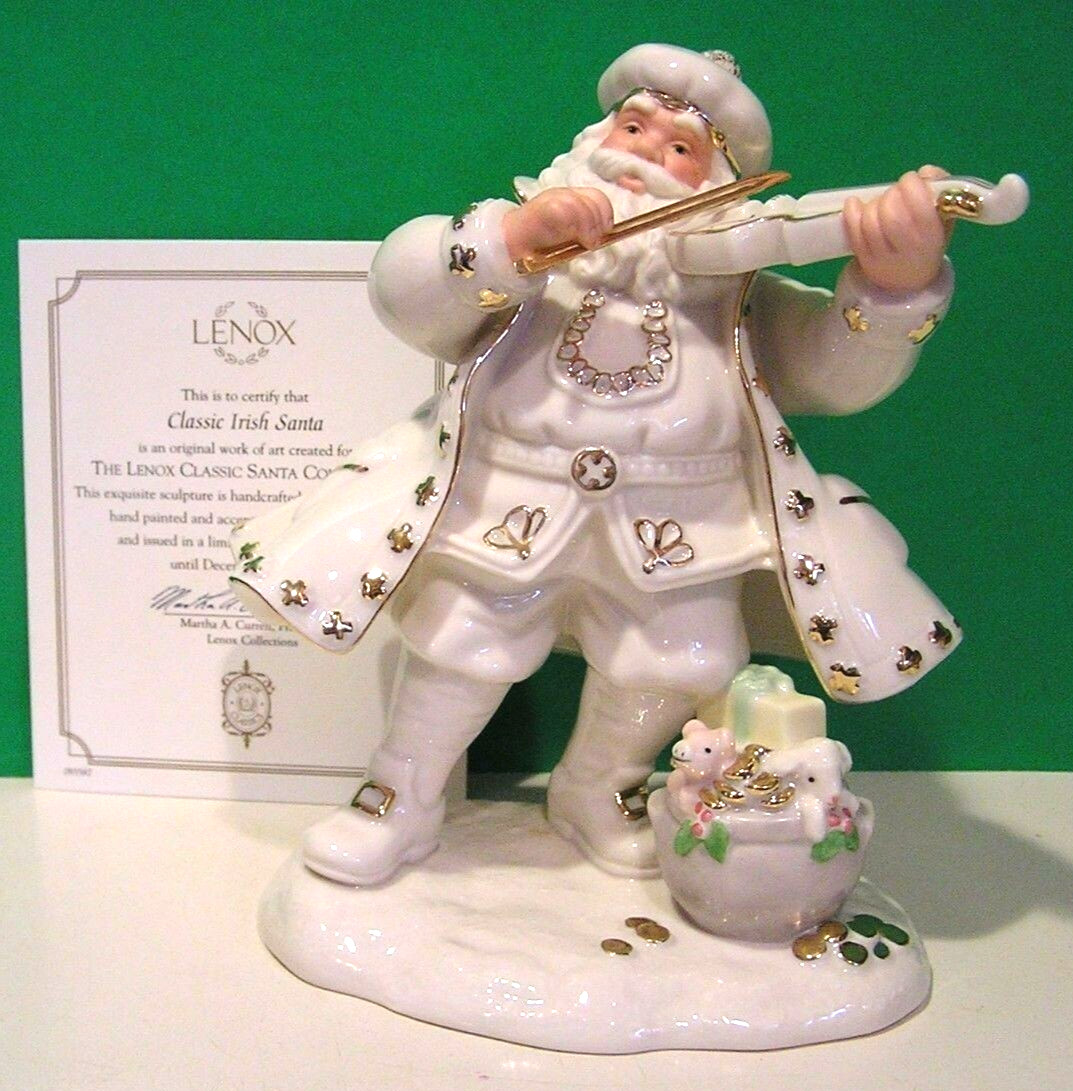 LENOX annual 2002 CLASSIC IRISH SANTA Limited Edition sculpture – NEW in BOX COA