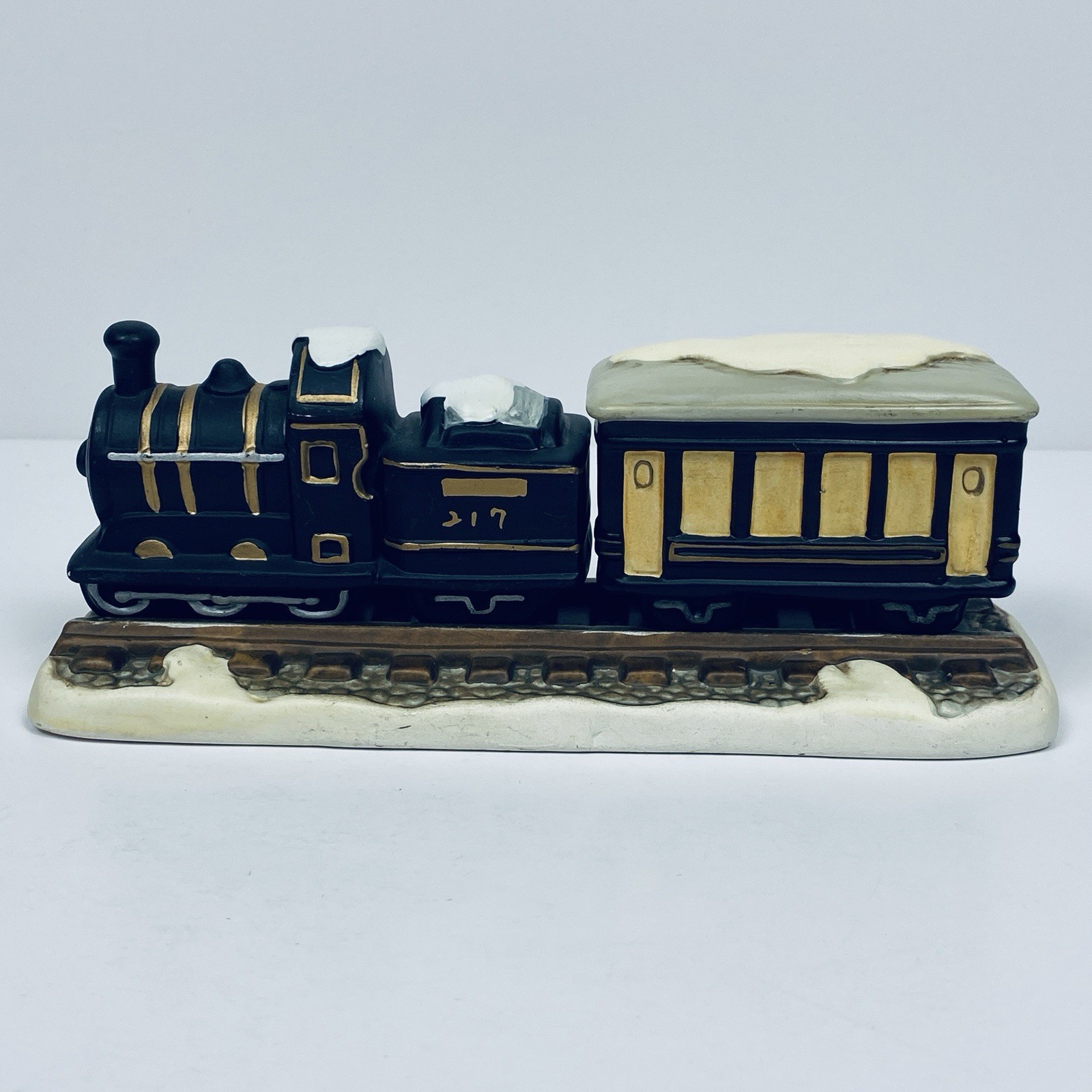 Geo Z Lefton 3 Piece Train Set VTG 1986 Colonial Village Christmas #05826