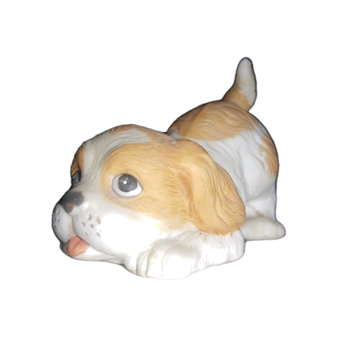 Vintage HOMCO Adorable Brown and White Spaniel Puppy Figurine #1407